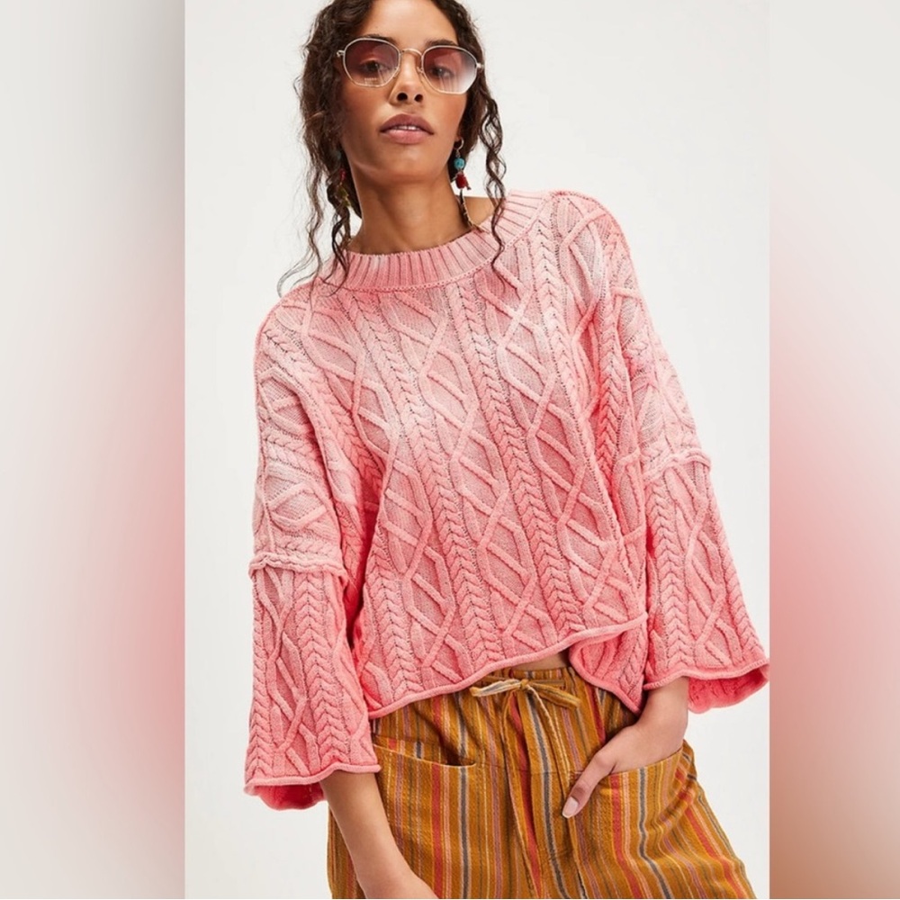 Free People Washed Ashore Cable Knit Sweater